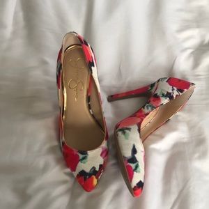 Jessica Simpson floral Heels